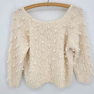 Vintage Popcorn Knit  Cotton Sweater